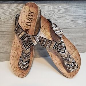 Sam & Libby Embroidered Metallic Sandals Tribal Aztec - Great Condition | Size 8